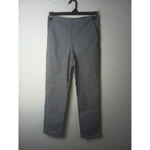 Massimo Fabbro Italy Gingham Check Tailored Pants Navy White Modern Fit Size 6